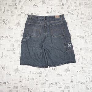 36 -Vintage Y2K platoon jeans baggy wide leg carpenter jorts